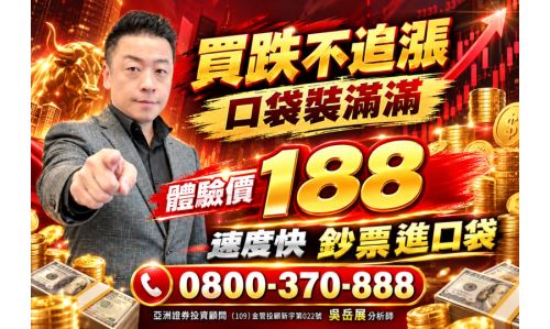吳岳展分析師【買跌不追漲 口袋裝滿滿】專案